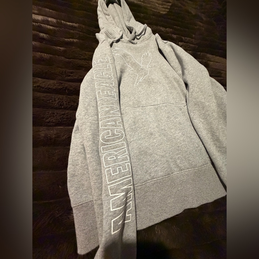 American Eagle Outfitters Gray Hoodie Sweater